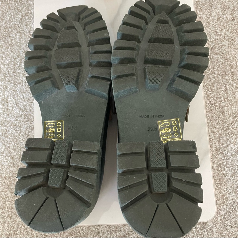 Free People Lyra Lug Sole Green Loafers Size 39.5/9.5 - Picture 7 of 11
